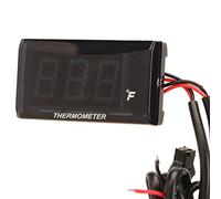 Fdit Gasso di Temperatura Dell'Acqua Motociclistica, Display LCD Digitale Universale con Avviso Lampeggiante, Misuratore a Tenuta Ad Acqua 12 V con Sensore e Kit di Installazione, Si (rosso)