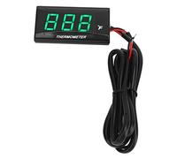 Fdit Gasso di Temperatura Dell'Acqua Motociclistica, Display LCD Digitale Universale con Avviso Lampeggiante, Misuratore a Tenuta Ad Acqua 12 V con Sensore e Kit di Installazione, Si (GREEN)