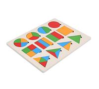 Fdit Giocattoli educativi di puzzle in legno con forma geometrica per bambini piccoli blocchi di costruzione per l'educazione prescolare per i bambini sopra i 3 anni (tre