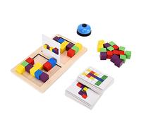 Fdit Giocattolo Educativo in Blocchi di Legno per Il Pensiero Logico e L'immaginazione Spaziale, Giocattolo da Costruzione 3D per Bambini dai 3 Anni + Materiale in Faggio (JQN-Double Battle Thinking