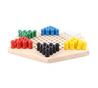Fdit Gioco di Dama Cinese in Legno Massello Resistente con Mollette Colorate per la Pianificazione Strategica per i Bambini