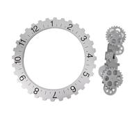 Fdit Grande Orologio 3D con Ingranaggi in Movimento Orologio Decorativo da Parete retrò con Ingranaggi Ritmici Design Meccanico per L'ufficio del Soggiorno (SILVER), Fdit0ym9bu5rgs-12