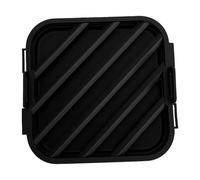 Fdit Griglia per Arrosti in Silicone per Friggitrice, Scarico Dell'olio Rialzato (BLACK)