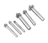 Fdit Insieme DI SULLI MATERIALE CHANFREIN - SULLI DI MATERIALE HSS, BiT DI Perforazione DI 90 Gradi a 3 Gradi per Legno in Legno 6pcs