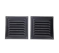 Fdit Installazione Facile della Griglia della Feritoia di Alluminio dello Sfiato della Soffitta per i Capannoni dei Garage 2PCS 150x150mm (150x150 mm/5,9x5,9 pollici Presa d'aria nera con)