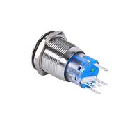 Fdit Interruttore a Pulsante Autobloccante Impermeabile a LED di Alta qualità per Interruttore da 19 Mm per Carichi Pesanti, a Pulsante con Chiusura On/off per Applicazioni Esterne (GREEN)