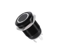 Fdit Interruttore a pulsante momentaneo a LED per auto 12 mm Caso Nero 2A Materiale in Ottone Facile Installazione 1 Pack (WHITE)