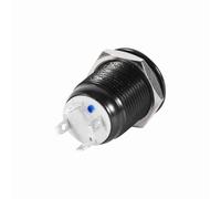 Fdit Interruttore a pulsante momentaneo a LED per auto 12 mm Caso Nero 2A Materiale in Ottone Facile Installazione 1 Pack (BLUE)