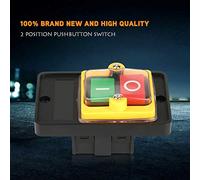 Fdit KA0-5 380V 10A Switch Pinta Nera con Pulsanti Verdi/rossi, Lunga Durata, Adatto per Strumenti Elettrici