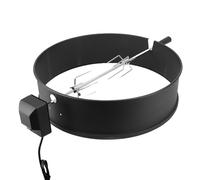 Fdit Kit Ad Anello del Girarrosto in Acciaio Inossidabile, Kit di Girarrosto a Grill Nera Nera da 2 a 3 Giri/Min per Barbecue da Campeggio per Esterno da 22 (Plug 220v)