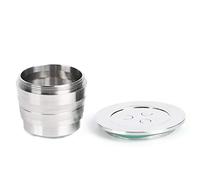 Fdit Kit Capsule Caffè Riutilizzabile in Acciaio Inox, Coperchio Pressato per Polvere, Alta Precisione di Filtraggio per Macchina da Caffè (Stile filettato)
