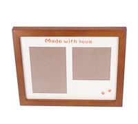 Fdit Kit Cornice per Impronte di Bambini, Kit per Impronte di Mani di Bambini Carini, Ricordo per Regali per la Doccia (Cornice per foto marrone)