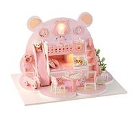 Fdit Kit Fai da Te di Casa delle Bambole in Legno 3D con Luce LED per