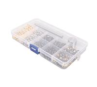 Fdit Kit Occhielli Occhiello, 280 Set Occhielli e in Metallo in 4 Colori Oro Argento Argento Rame Antico, con 3 Pezzi Kit di Strumenti di Installazione, per Scarpe Fai da