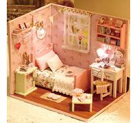 Fdit Kit per la Casa delle Bambole in Legno per Bambole Fai-da-te, Migliora abilità e creatività, di Compleanno per Bambini [interazione genitore-figlio] (Principessa Sunshine)