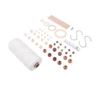 Fdit Kit Porta Piante macramè, Cordoncino in Cotone Naturale da 3 Mm, con Perline e Anelli, per Progetti Fai da Te e Decorazioni da Parete