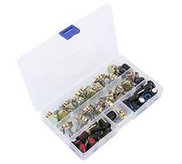 Fdit Kit Potiometro 80pcs Set di Tapper Lineare con per il Controllo Audio, Potenziometro Regolabile per il Controllo del Volume Dell'amplificatore di Chitarra, Materiale in Lega di Alluminio
