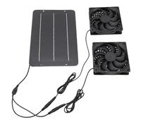 Fdit Kit Ventole di Scarico a Pannello Solare Ventilazione Efficiente Ad Alta velocità per Cuccia per Cani, Kit Doppia Ventola Ad Energia Solare da 50 W per Stanza degli Animali Domestici, ABS+lega