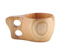 Fdit La tazza di caffè del tè all'aperto portatile legno naturale all'aperto beve il manico della tazza bevente ecologico del legno duro leggero