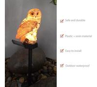 Fdit Lampada da Esterno Impermeabile Solare a LED con Statuetta di Gufo Squisita, Luci Graziose per il Patio del Cortile (BROWN)