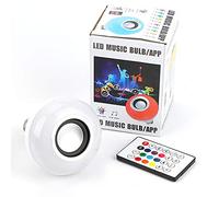 Fdit Lampadina Intelligente Monopoli RGBW Bluetooth Lampadina Musicale Telecomando a 24 Tasti Scheda USB (Senza Scheda) E26 / 27 100-240 V CA