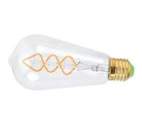 Fdit Lampadina ST64 Lampadina LED Vintage E27 4W Dimmerabile Luce Calda 220V con Filamento a Spirale per L'arredamento della Caffetteria Dell'hotel Domestico (Trasparente)