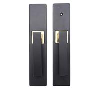 Fdit Leva per Porta Nera Silenziosa con Serratura e Chiave, Maniglia per Porta D'ingresso con Chiave in Lega di Alluminio Ad Alta Sicurezza per Bagno Camera da Letto, Design Robusto e Durevole