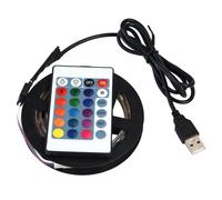 Fdit Luce di Striscia di LED Impermeabile all' Acqua 5050 RGB LED Illumina la Banda con a Telecomando per i arrière-Plans di TV Luce 5 V USB Backlight Kit, 1m