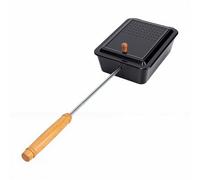 Fdit Macchina per Popcorn da Campeggio, Padella per Popcorn da Griglia per Fuochi a Carbone e a Legna, Materiale in Legno di Faggio Ferroso per Cucinare All'aperto in Campeggio.