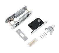 Fdit Maniglia per Serratura Scorrevole Indicatore Serratura per Porte Chiavistelli per Porte in Legno Maniglia Antifurto per Porte Scorrevoli con Chiavi per Mobili in Legno di Fienile(Silver)