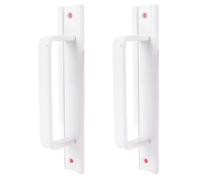 Fdit Maniglie per Porte Scorrevoli in Alluminio da 2 Pezzi, Maniglie per Porte Scorrevoli con Installazione Semplice per Cassetti in Vetro per la Decorazione Domestica Moderna (WHITE)
