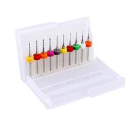 Fdit Micro Punte da Trapano in Metallo Duro, Set da 10 Pezzi, Gamma di Dimensioni da 0,3 Mm a 1,2 Mm con Gambo da 1/8 di Pollice, PCB di Precisione e Punte per Modellismo con Design