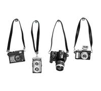 Fdit Mini Fotocamere per Case delle Bambole da 4 Pezzi, Modello di Fotocamera Mini Fotocamera Reflex Vintage con Cordino per Appassionati e Collezionisti di Case delle Bambole