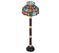 Fdit Mini Lampada da Terra per Casa delle Bambole Stile retrò Lampada a LED Alimentata a Batteria Mobili per Casa delle Bambole per Bambini