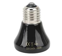 Fdit Mini Lampada Riscaldante per Anfibi in Ceramica a Calore a Infrarossi Lampada Riscaldante per Rettili in Ceramica Lampadina per Lucertole Rettili Forniture per Rettili 220V-240V (100 W Nero)
