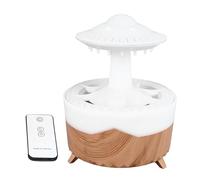 Fdit Mini Umidificatore a Fungo con Luce Notturna a 7 Colori e Telecomando per Aromaterapia in Camera da Letto, Uso Continuo 48 Ore, Spegnimento Automatico, Nessun Rumore del Motore (Venatura del