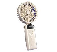 Fdit Mini Ventilatore Portatile Ventilatore da Collo Pieghevole a 5 velocità con Display Digitale 800 MAh USB Ricaricabile per Raffreddamento da Viaggio, Design Appeso Al Collo