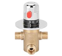 Fdit Tempcontrol Valvola miscelatrice termostatica Valvola miscelatrice in ottone Valvola termostatizzabile a 3 vie G1/2 Attacchi maschio Valvola rubinetto energia solare Rubinetto Temperatura acqua