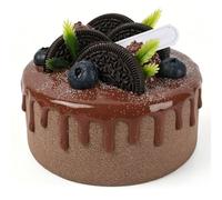 Fdit Modello di Torta Artificiale in PVC da 4 Pollici, Finto Accessorio per Dessert con Dettagli di Marmellata di Cioccolato, Biscotto e Mirtillo, Finitura in Polvere Realistica (Mini torta da 4