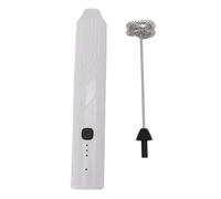 Fdit Montalatte Elettrico Multifunzionale, Miscelatore Portatile per Bevande Portatile, Frusta in Schiuma per gli Amanti del caffè, Design di Facile Manutenzione (WHITE)