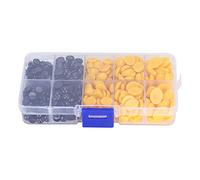 Fdit Occhi e Nasi di Bambola in Plastica da 580 Pezzi per Artigianato Fai-da-te, Dimensioni Assortite Occhi Neri e Nasi Ovali per Animali di Peluche Orsacchiotti (580 pezzi per scatola (giallo))