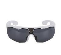 Fdit Occhiali Intelligenti con Fotocamera da 8 MP, Occhiali per Fotocamera AI Dal Design Leggero in Materiale TR per la Guida All'aperto, Trasferimento (da sole (corpo bianco))