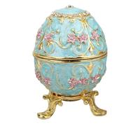 Fdit Organizzatore di Gioielli di Uova di Pasqua e Pasquale Squisiti Fatti a Mano per L'arredamento del Desktop per la Casa per la Conservazione dei Piccoli Gioielli in Metallo + Diamante Artificiale