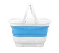 Fdit Organizzatore Pieghevole per Giocattoli da Bagno Simpatico Contenitore per Giocattoli Ad Alta capacità per Doccia da Bagno per Bambini Materiale PP TPU (Bianco e Blu)