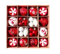 Fdit Ornamento con Palla di Natale da 6 Cm, Set di Palline Decorative per Albero di Natale in Plastica Elettrolitica Verniciata con Vari Disegni per Decorazioni per Festival da Interni
