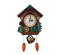 Fdit Orologio a cucù Orologio da parete a forma di casa sull'albero Squisita fattura Art Decorazione vintage con grandi numeri arabi per la casa