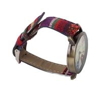 Fdit Orologio da Donna in Stile Bohémien Multicolore, Cassa in Ottone con Cinturino Regolabile in Pelle PU, 377 Orologio Alla Moda Boho Alimentato a Batteria per Abbigliamento (BLUE)