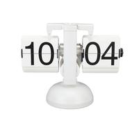 Fdit Orologio Ribaltabile Meccanico in Stile retrò, Orologio da Scrivania di Fascia Alta Ultra Lussuoso, di Compleanno Ideale per Amici e Persone Care (tutto bianco)