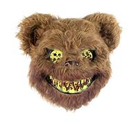 Fdit Orso di Coniglio Halloween Viso Maschera Costume da Festa, Maschere di Halloween Mask PVC per Adulti Bambini con Aperture per gli Occhi Bianco Bianco (WHITE #20)