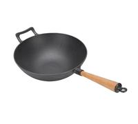 Fdit Padella di Wok in Ghisa, Pentola a Gas a Pentola a Ginnastica Aperta Fuoco, per Padella a Padella Multifunzionale Bbq Campeggio Wok, Facile da Conservare